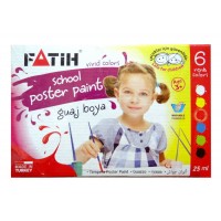 Гваш боя FATIH School Poster Paint 6 цвята х 25 мл.