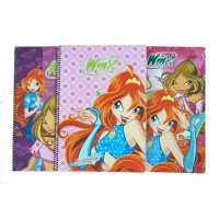 Тетрадка WINX, A4, 72 листа, спирала, картонена корица, Ред