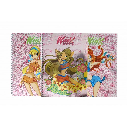 Тетрадка WINX, A4, 80 листа, спирала, PP корица, Ред