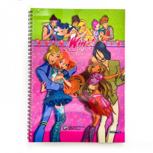 Тетрадка WINX, A4, 80 листа, спирала, PP корица, Ред
