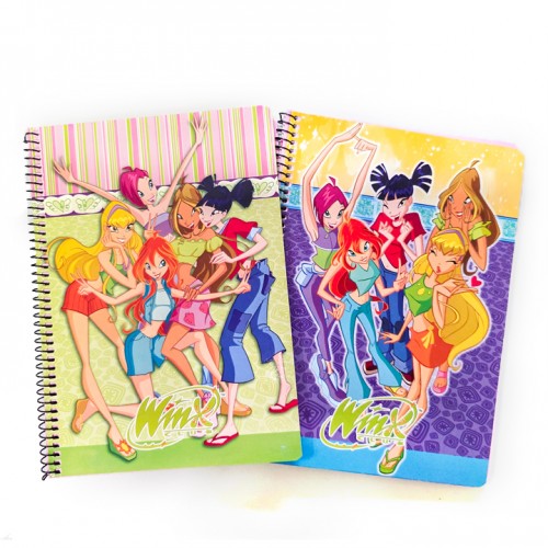 Тетрадка WINX, A5, 72 листа, спирала, картонена корица, Ред